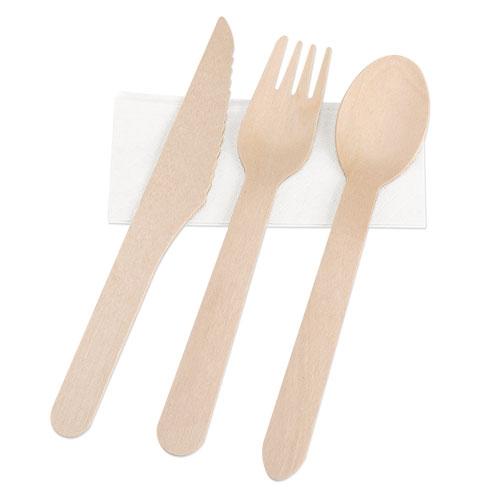 SET DE CUBIERTOS MADERA 4 PCS "COMPLEC"