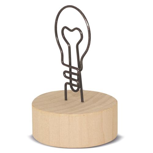 MEMO CLIP CON BASE DE MADERA "EUREKA"