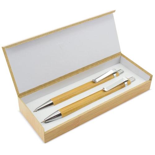 SET BOLIGRAFO Y PORTAMINAS BAMBU "BOMBAT"