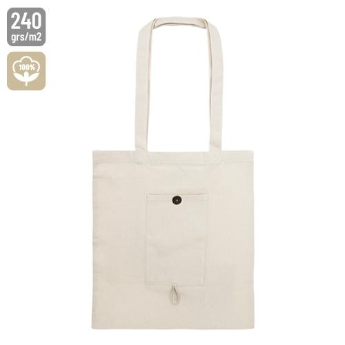 BOLSA DE ALGODON PLEGABLE CON BOLSILLO "NADIA"