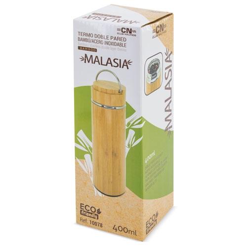 TERMO DOBLE PARED BAMBU/ACERO INOXIDABLE "MALASIA"