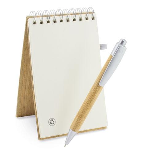 BLOC BAMBU CON BOLIGRAFO NATURE