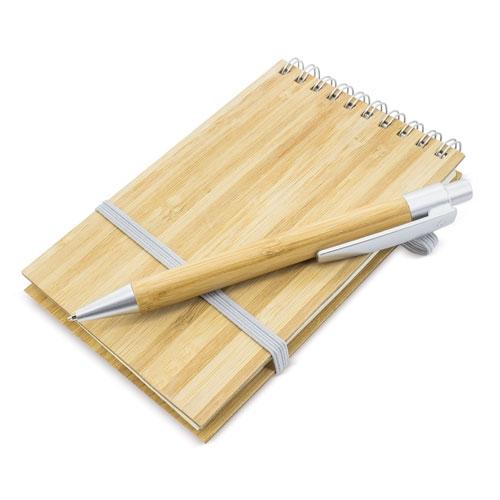 BLOC BAMBU CON BOLIGRAFO NATURE